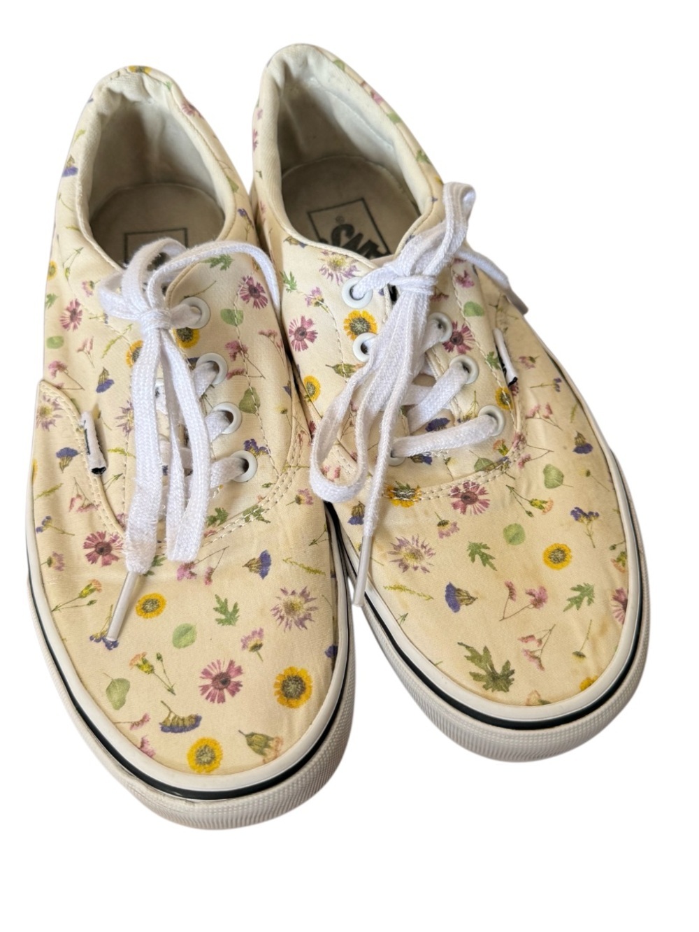 Vans Doheny Pressed Flower Canvas Sneakers with White Laces-Size 7.5